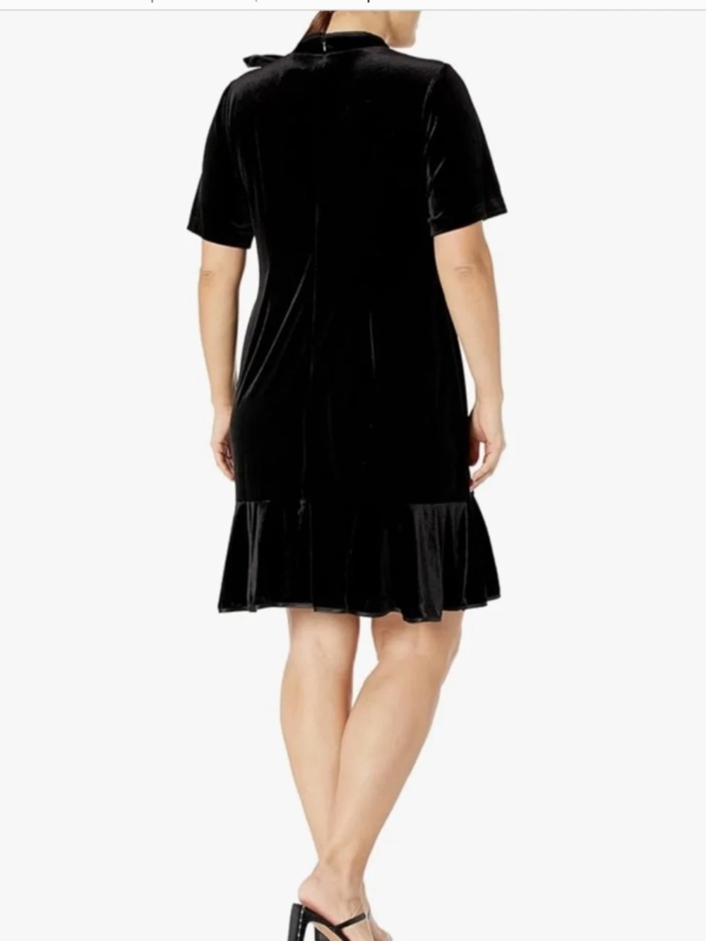 Adrianna Papell sz 18 W stretch velvet dress tie neck detail - Picture 3 of 7